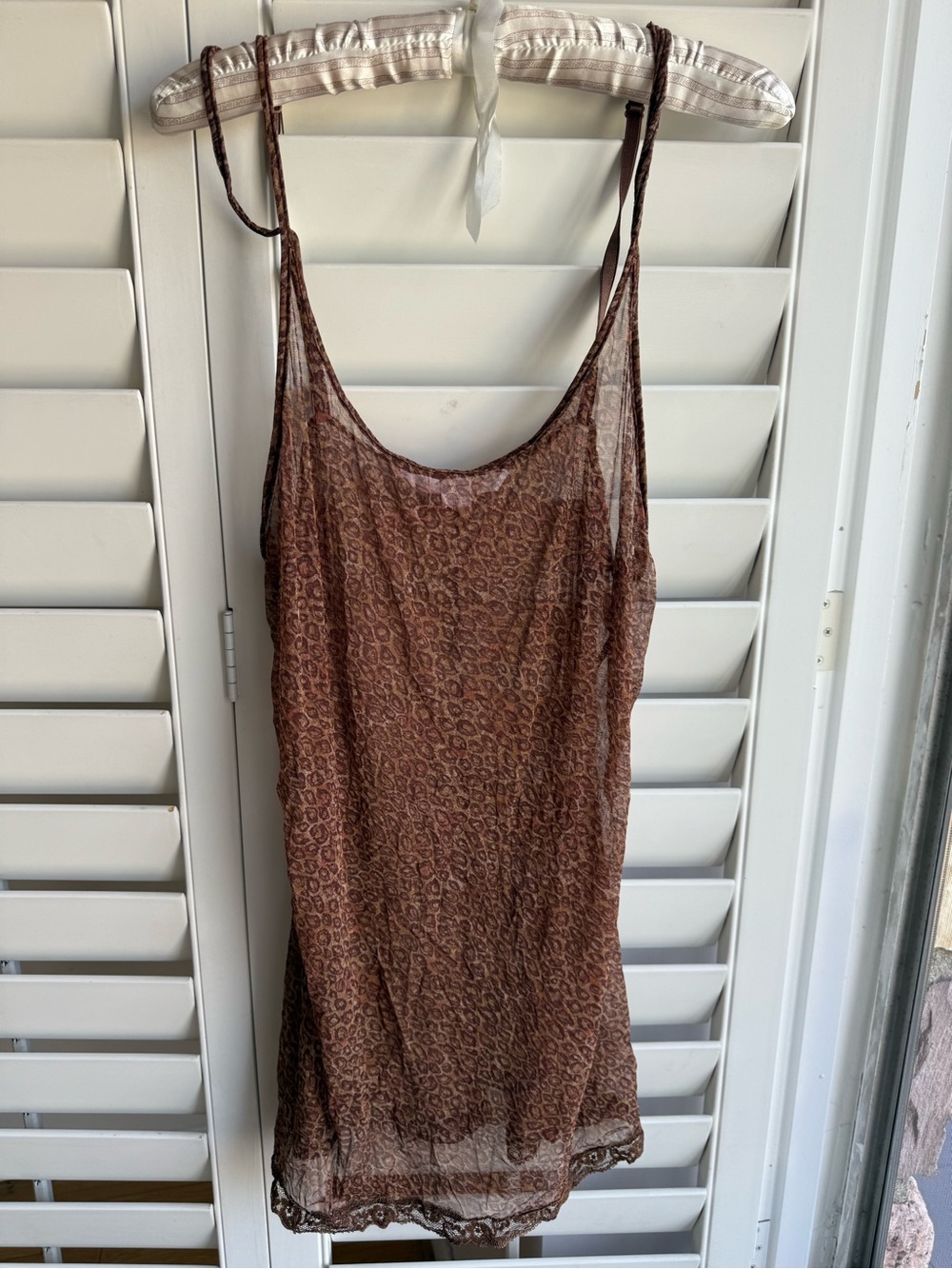 Sheer Leopard Slip Dress VS sz L y2k 2000’s